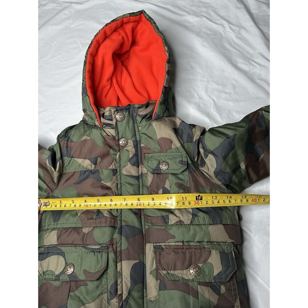 Oshkosh Boy's 24M Winter Puffer Hooded Camo Jacket Green Coat - Picture 7 of 11